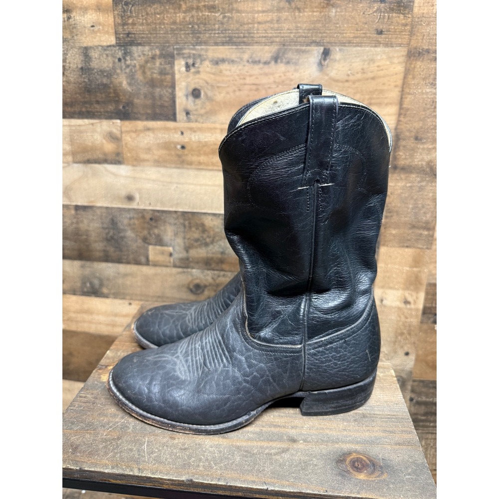 Cowtown Mens Black Leather Western Cowboy Boots‎ Bullhide Textured 11EE